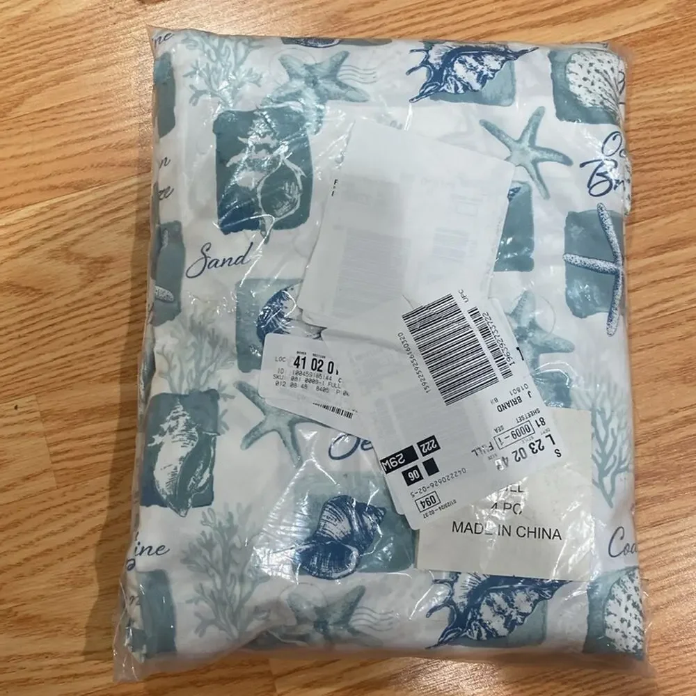 Brylane homes Coastal Printed Microfiber Sheet Set